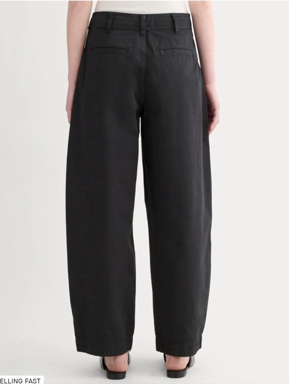 NWT Everlane The Everywhere Pant Pleated Barrel Leg Black Organic Cotton Size 12 - Picture 11 of 15